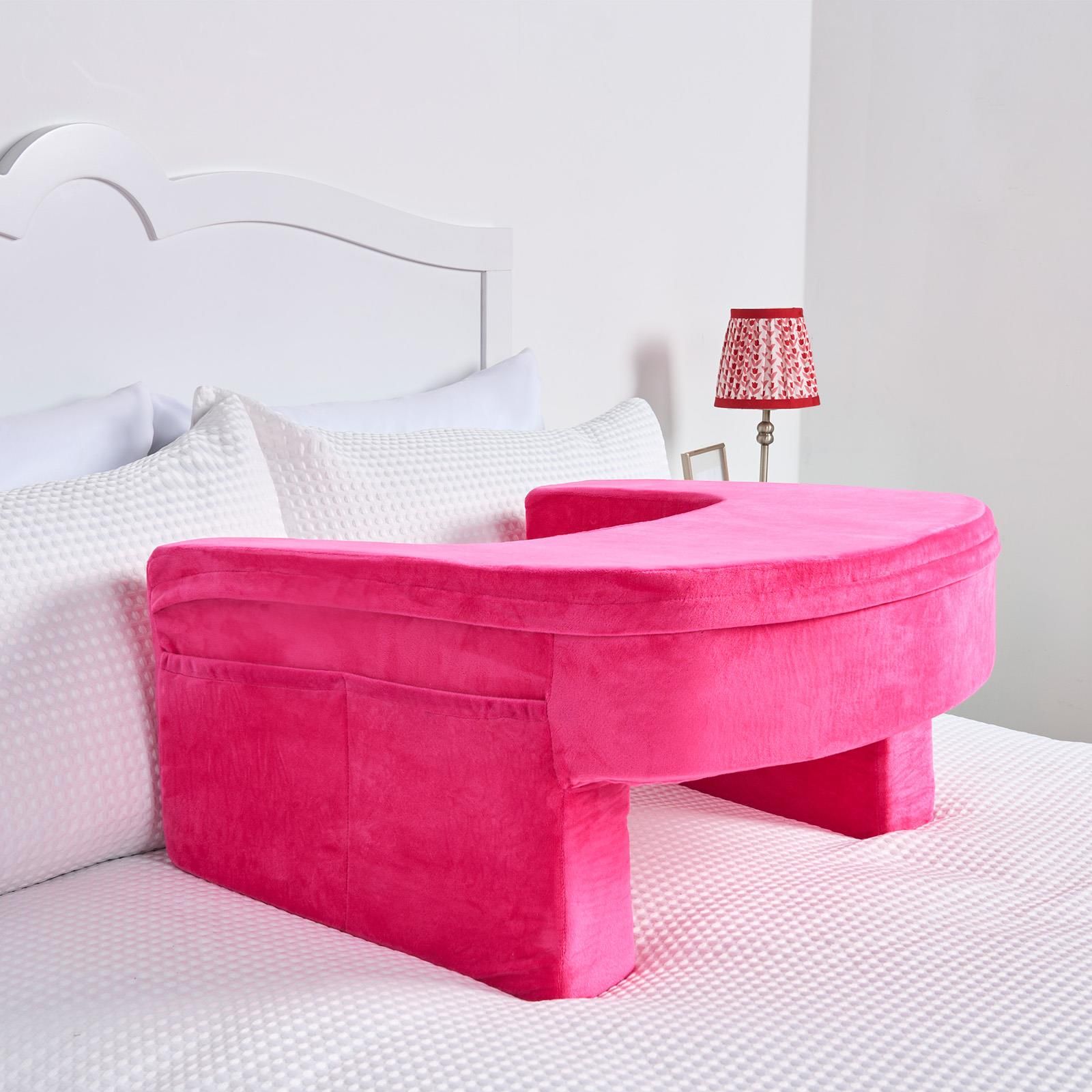 OHS Laptop Cushion Armrest Gaming Pillow Soft Foam Reading Pillow in Bright Pink