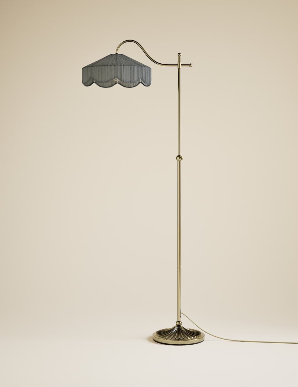 M&S Winnie Pleated Floor Lamp Antique Brass