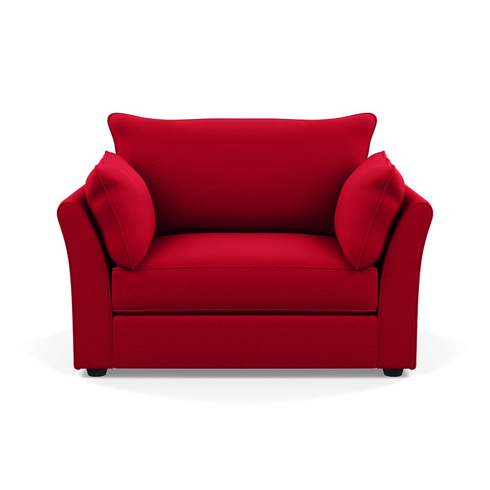 Heal's Tailor Loveseat Melton Wool Red Oxide Black Beech Feet