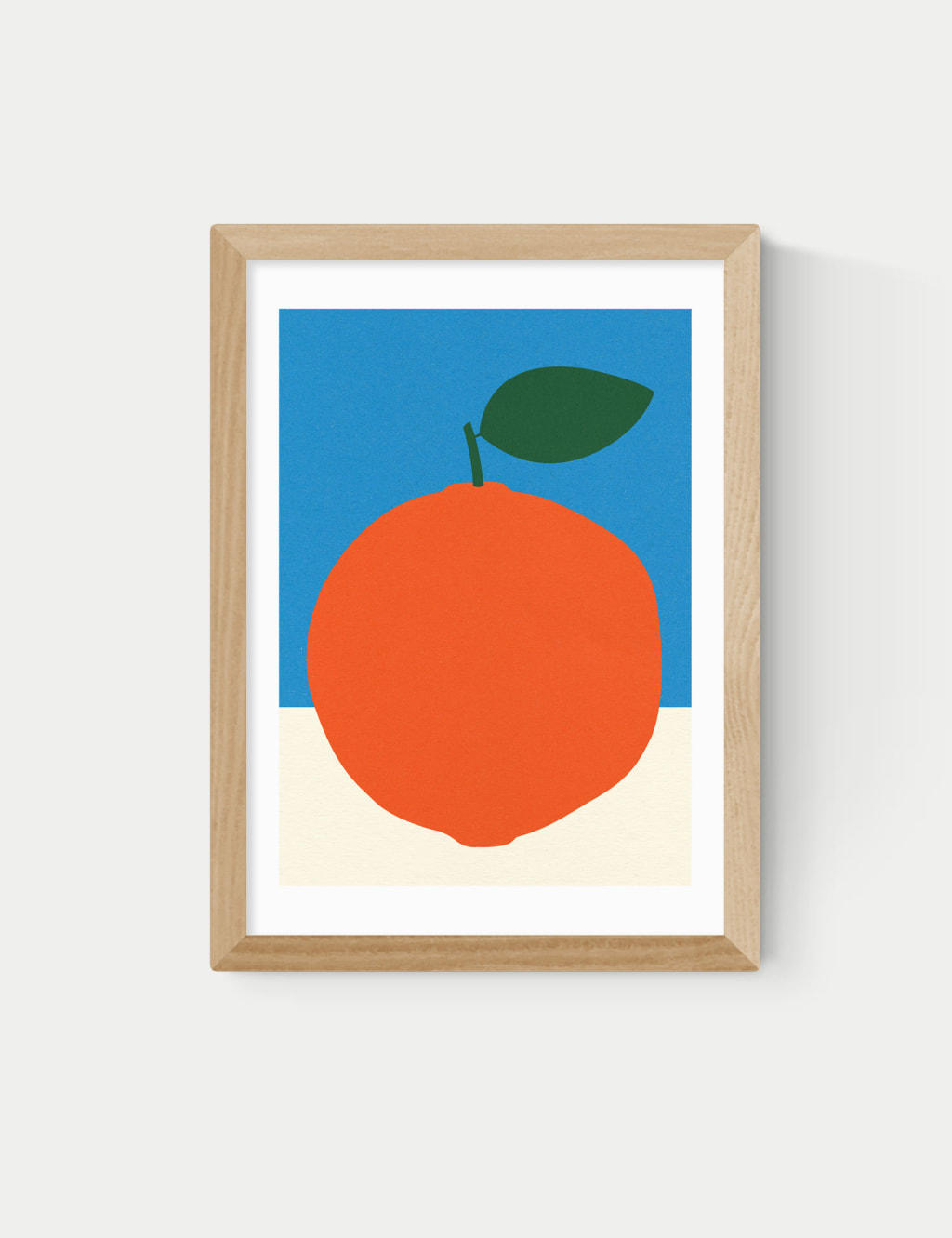 East End Prints Orange (Blue & Orange) Framed Art Natural