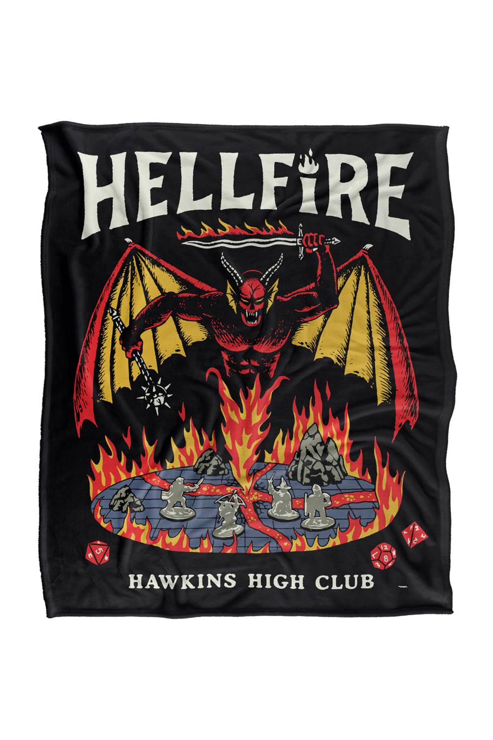 Stranger Things Hawkins Hellfire Super Soft Throw Blanket 152 X 127 Cm