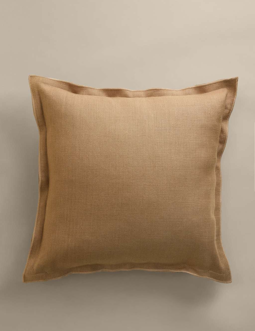 M&S Pure Linen Cushion Tan