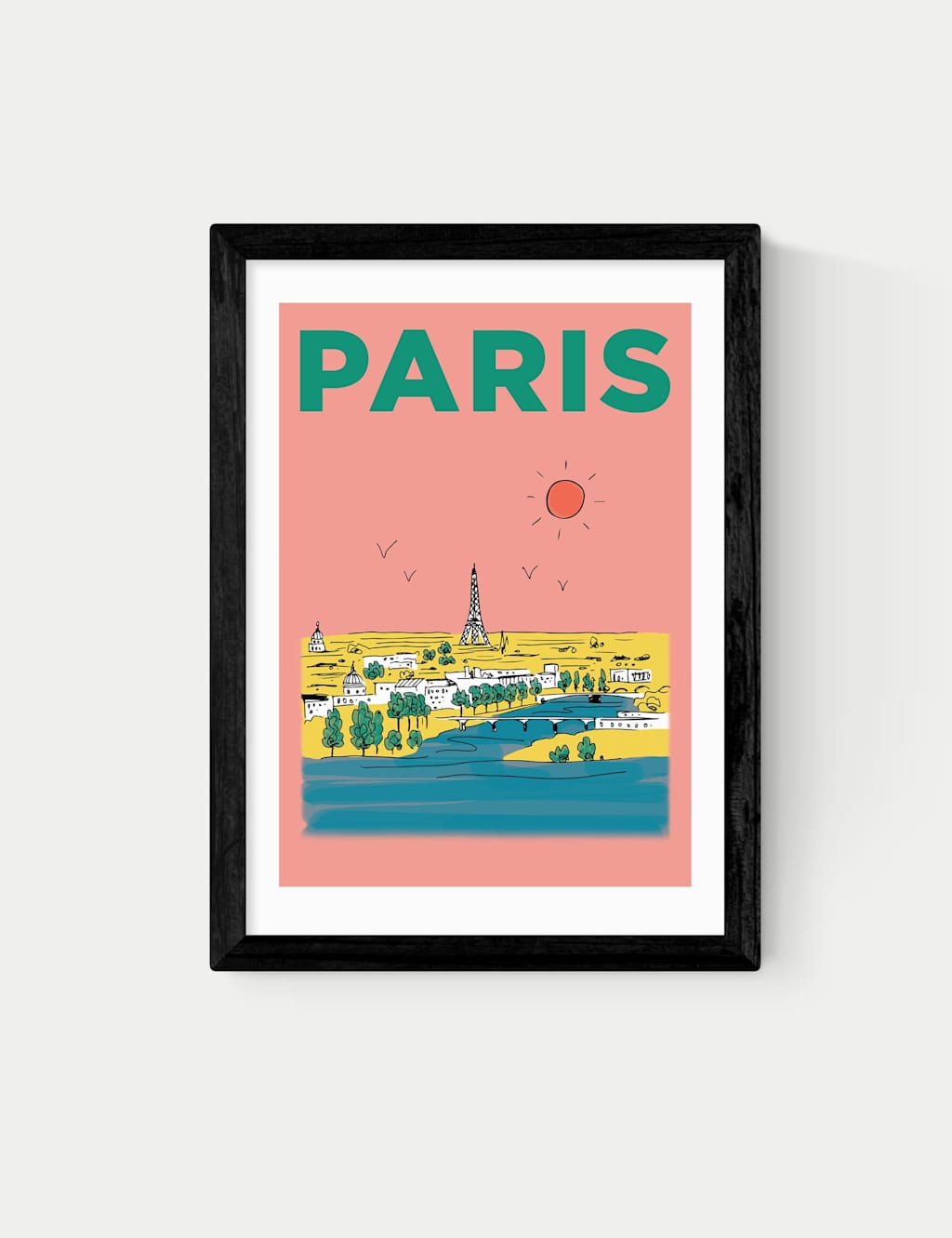 East End Prints Paris France Framed Art Black