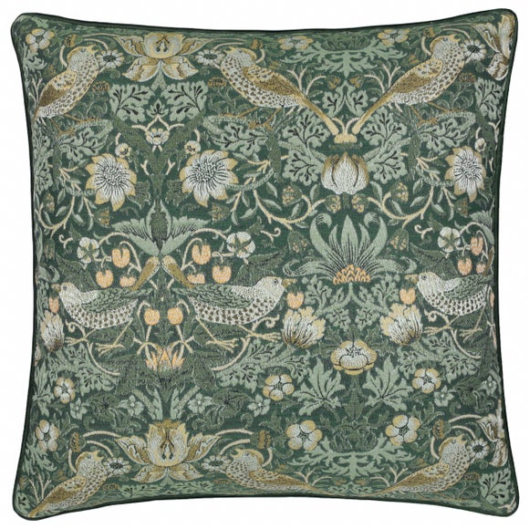 Morris & Co. Strawberry Thief Jacquard Square Cushion 3