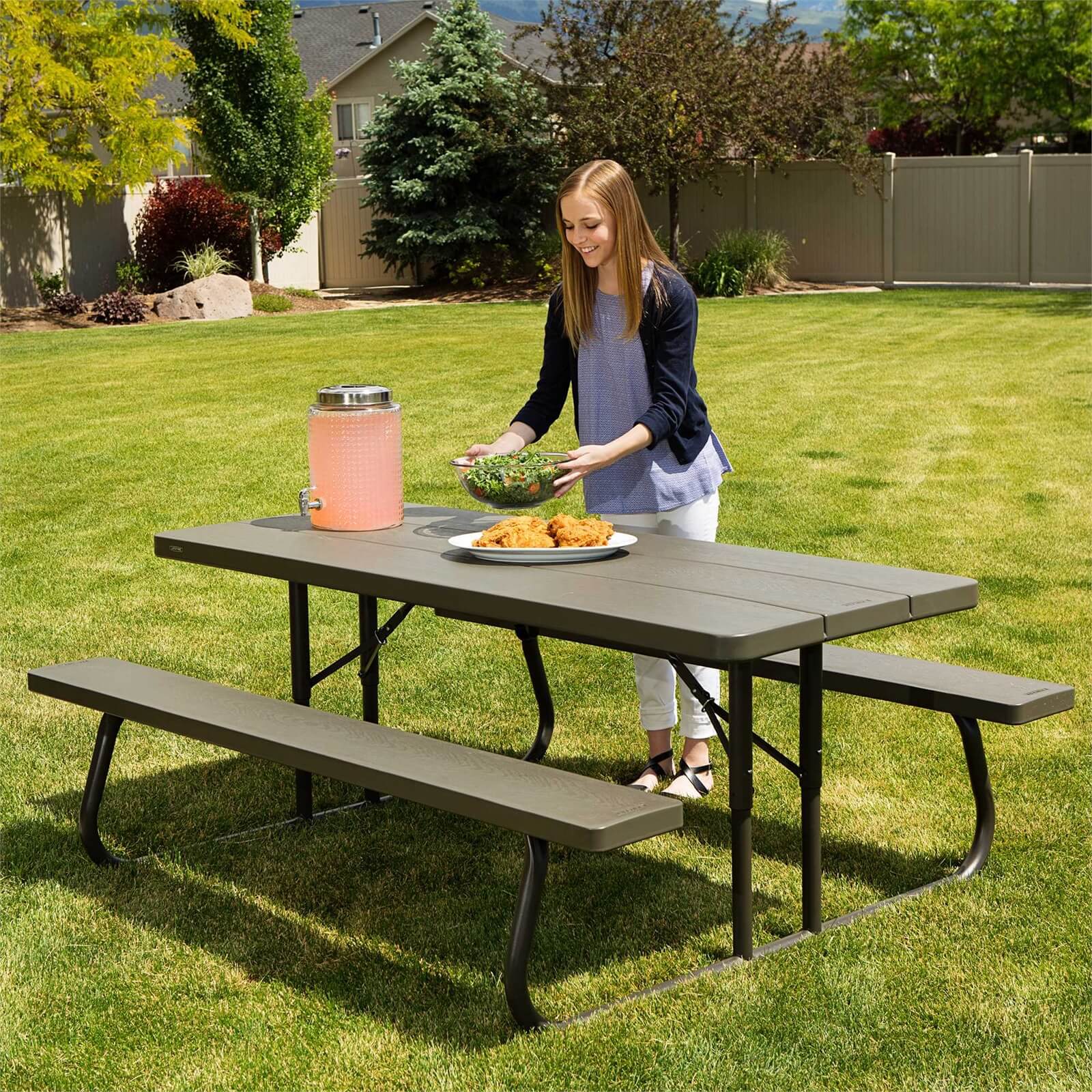 Lifetime 6ft Classic Folding Picnic Table - Brown