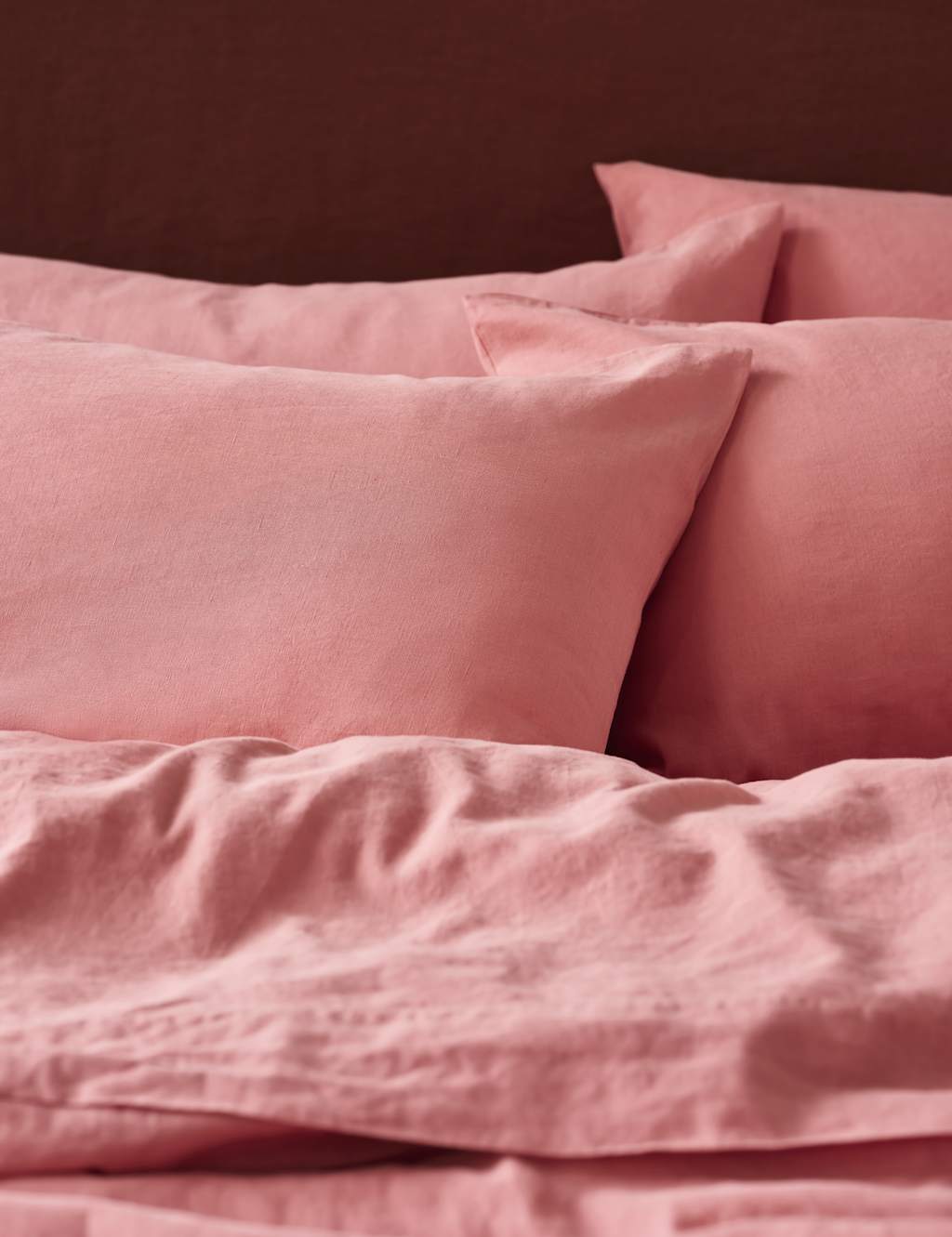 Piglet In Bed 2 Pack Linen Rich Pillowcases Pink