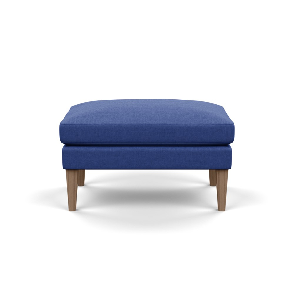 Heal's Wallis Ottoman Brushed Cotton Cobalt Natural Feet