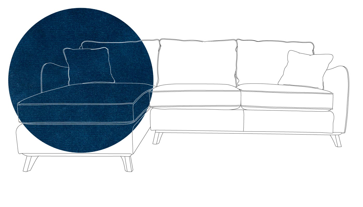 Heal's Ravello Left Hand Corner Sofa Velvet Petrol