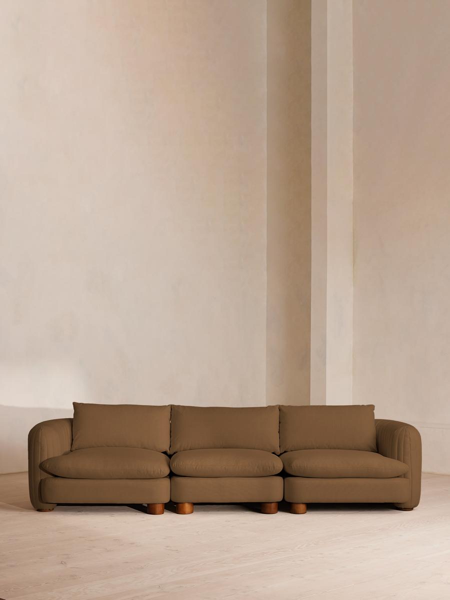 Vivienne Modular Sofa, Four Seater, Linen, Ochre