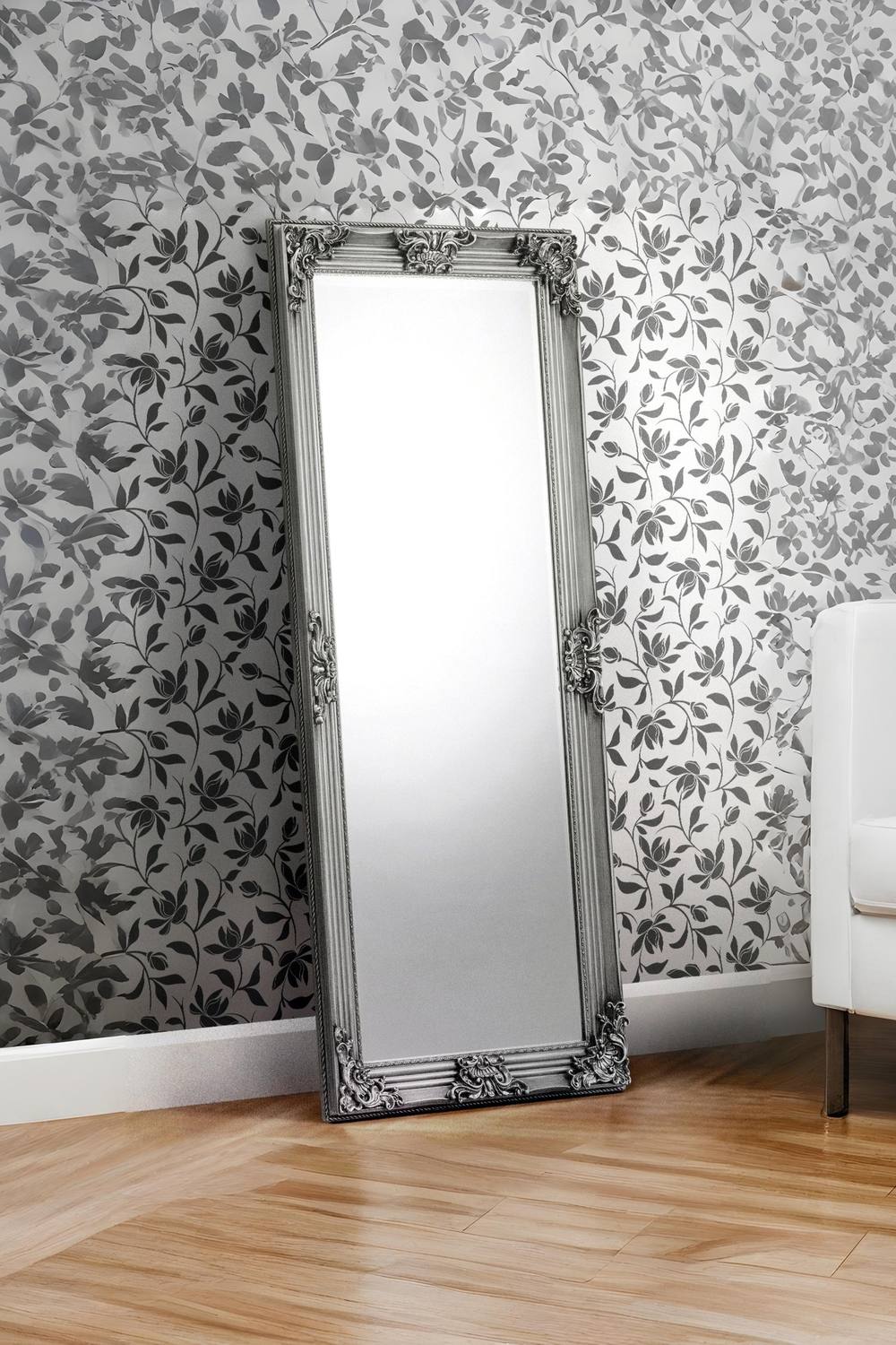 Julian Bowen Rococo Lean-To Dressing Mirror in Silver