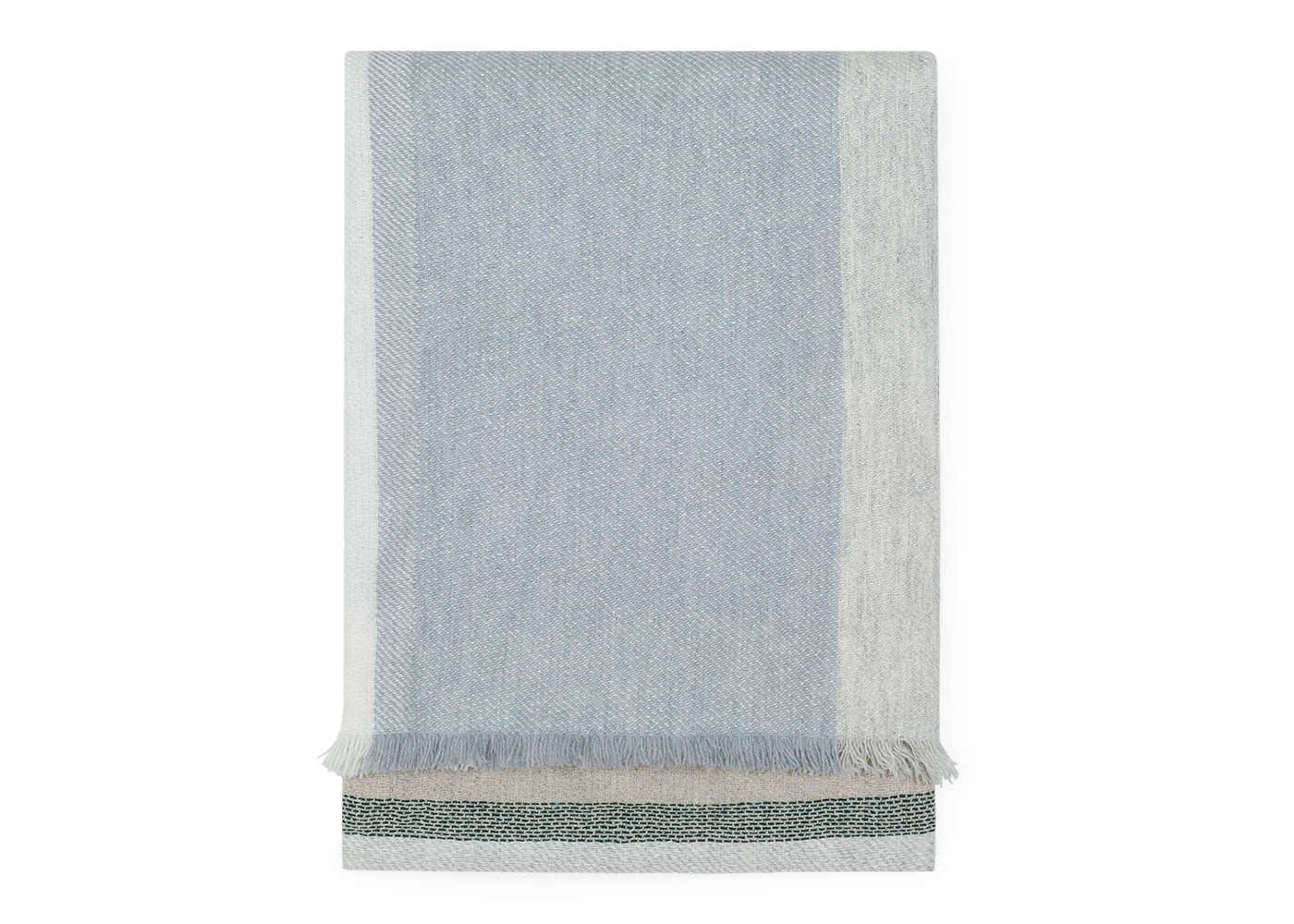 Bristol Weaving Mill Block Throw Aqua 147 x 190cm
