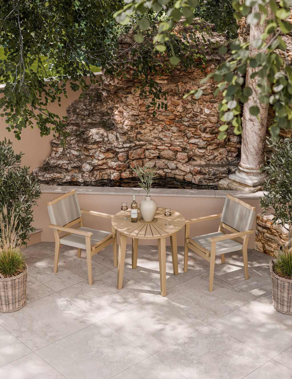 Royalcraft Roma Bistro Table and 2 Chairs Beige