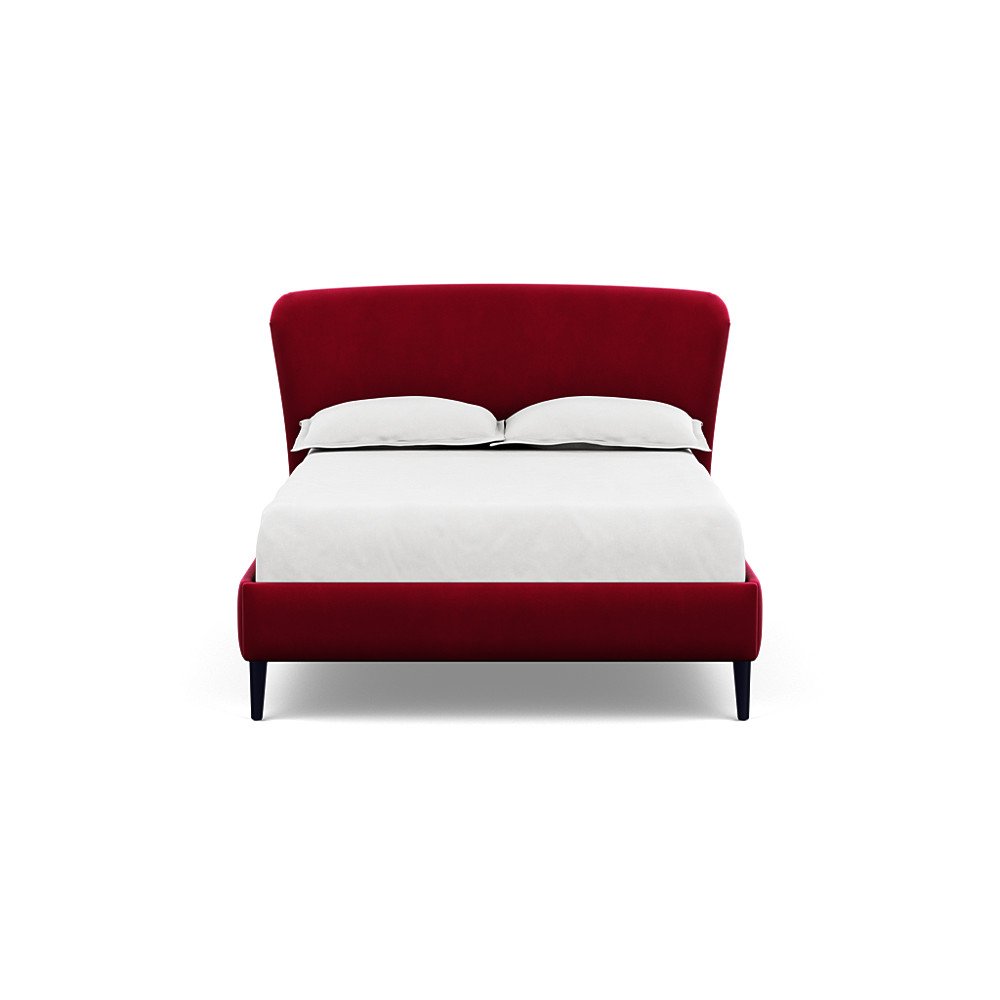 Heal's Darcey Bed Double Varese Velvet Mulberry Black Feet