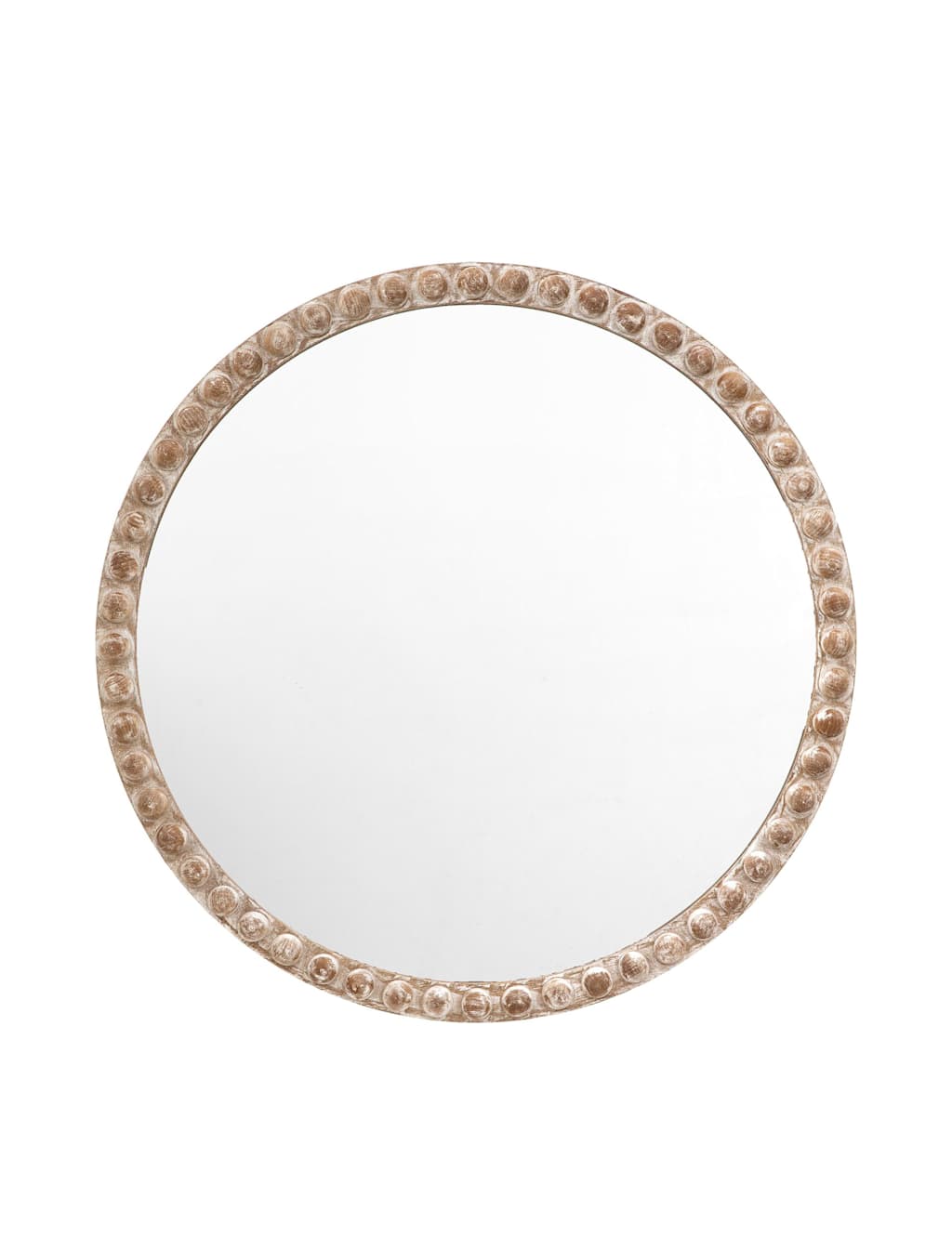 Gallery Home Millbrook Wooden Large Round Wall Mirror Natural