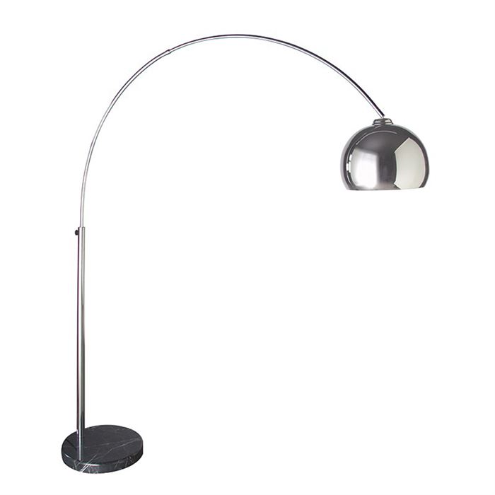 Large Extending Chrome Arc Floor Lamp