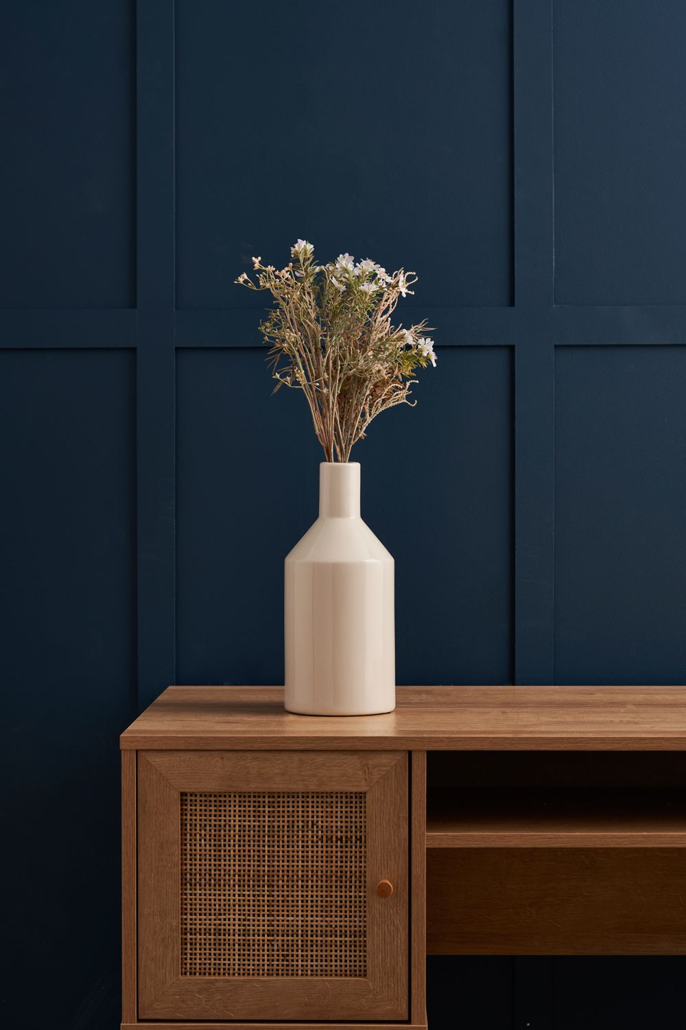 BHS Bottle Ceramic Vase in Cream