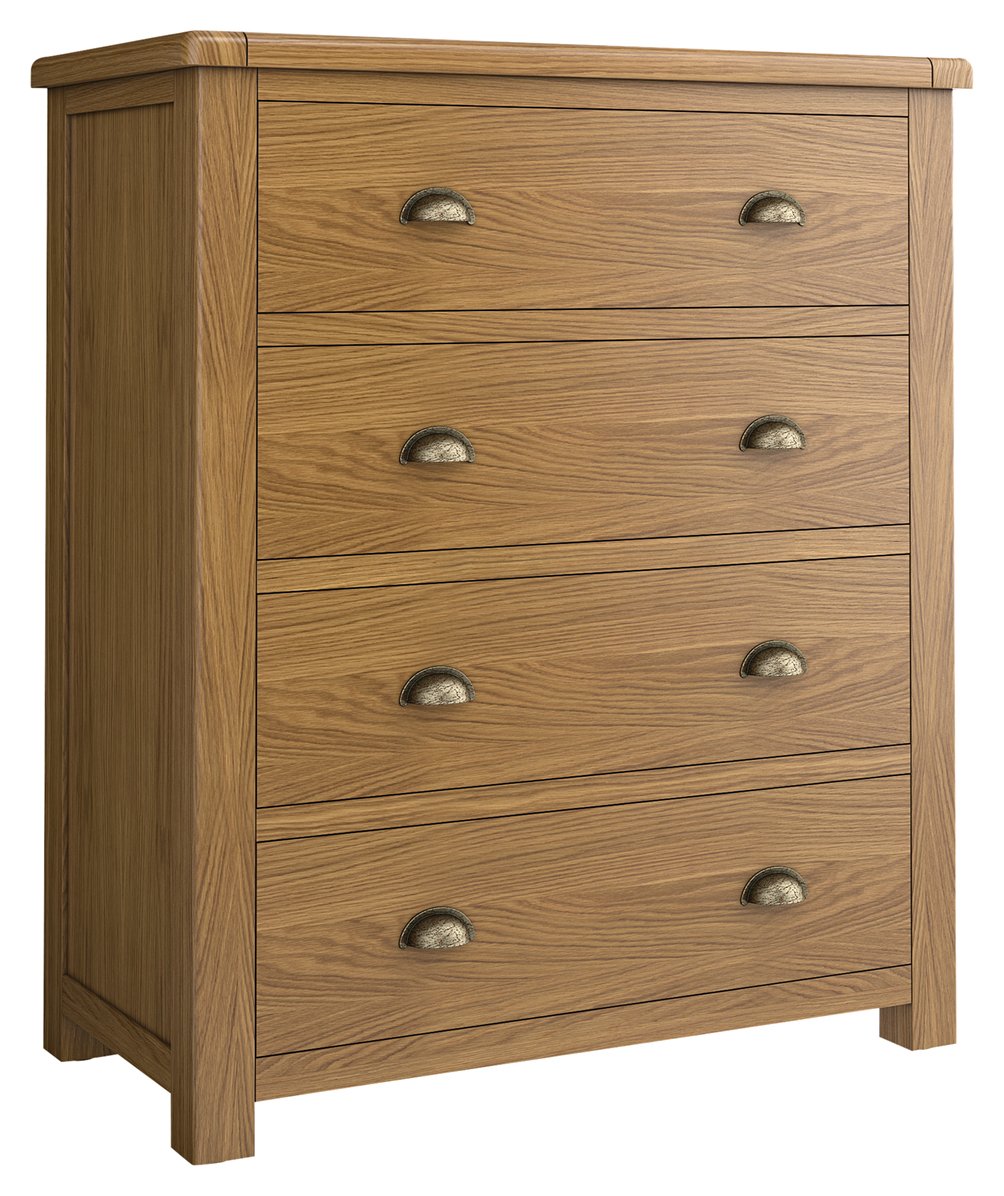 Habitat Kent 4 Drawer Wide Chest of Drawers - Oak Veneer