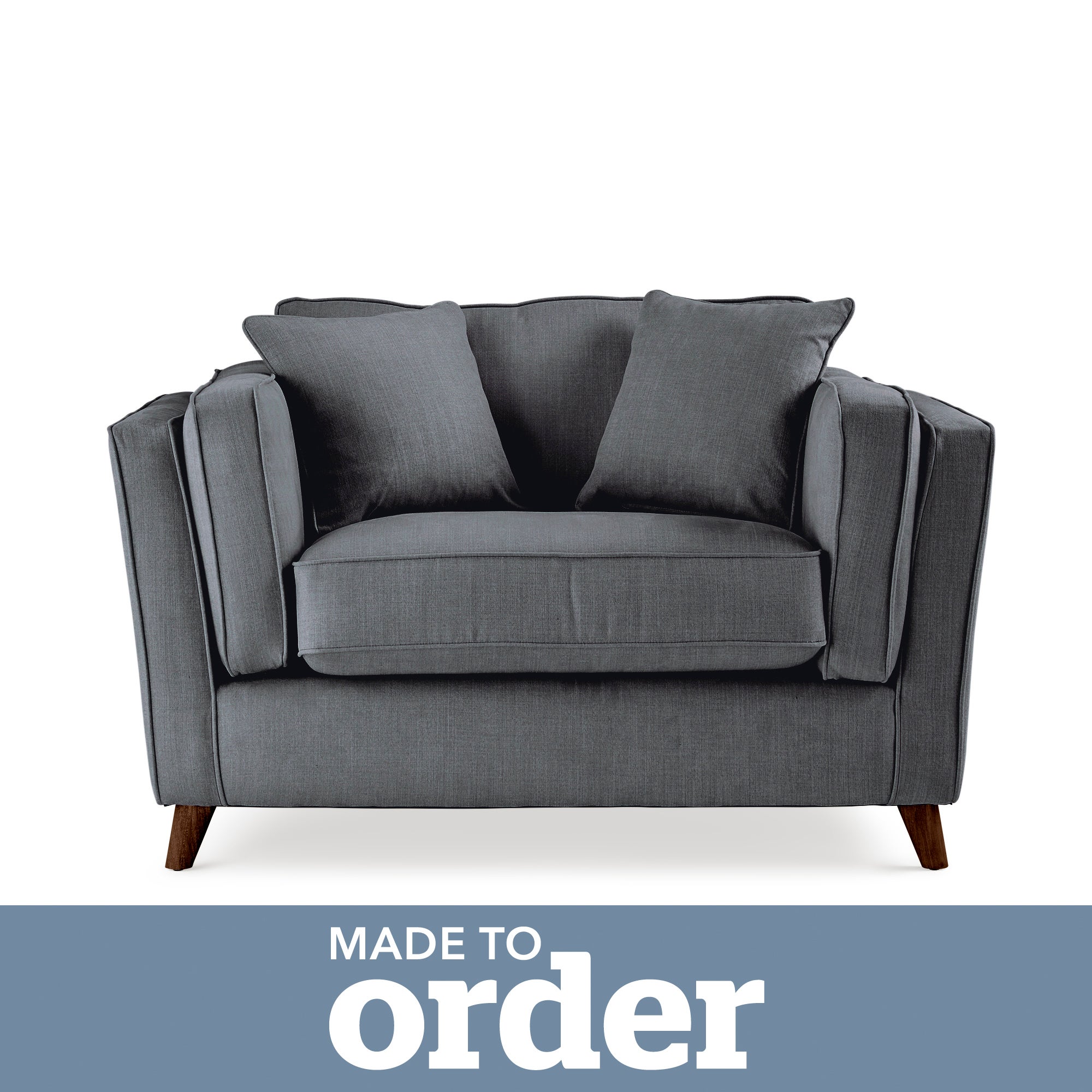 Arabella Snuggle Chair Brushed Plain Fabric Grey