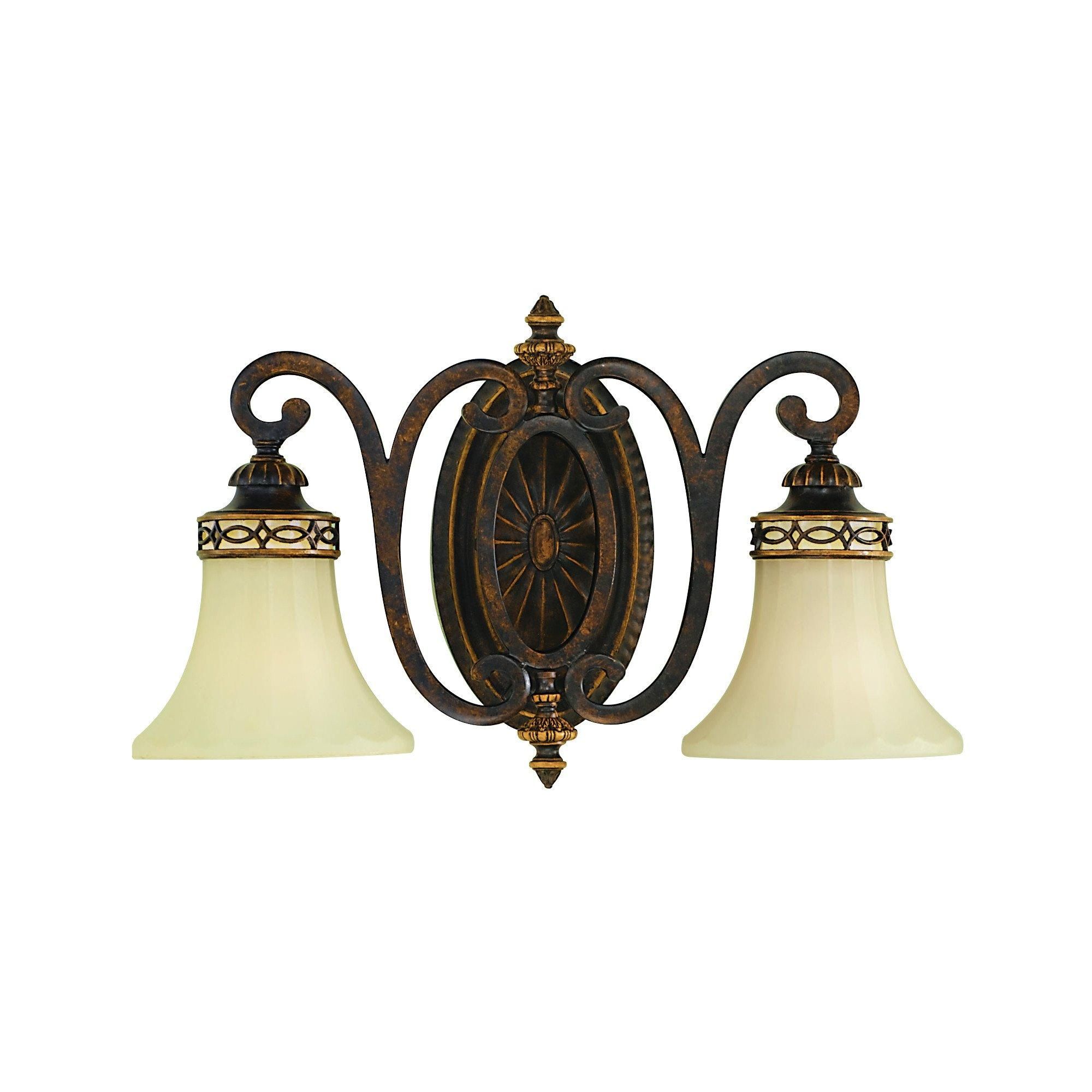 Netlighting Drawing Room 2 Light Indoor Wall Light Walnut E27 in Brown