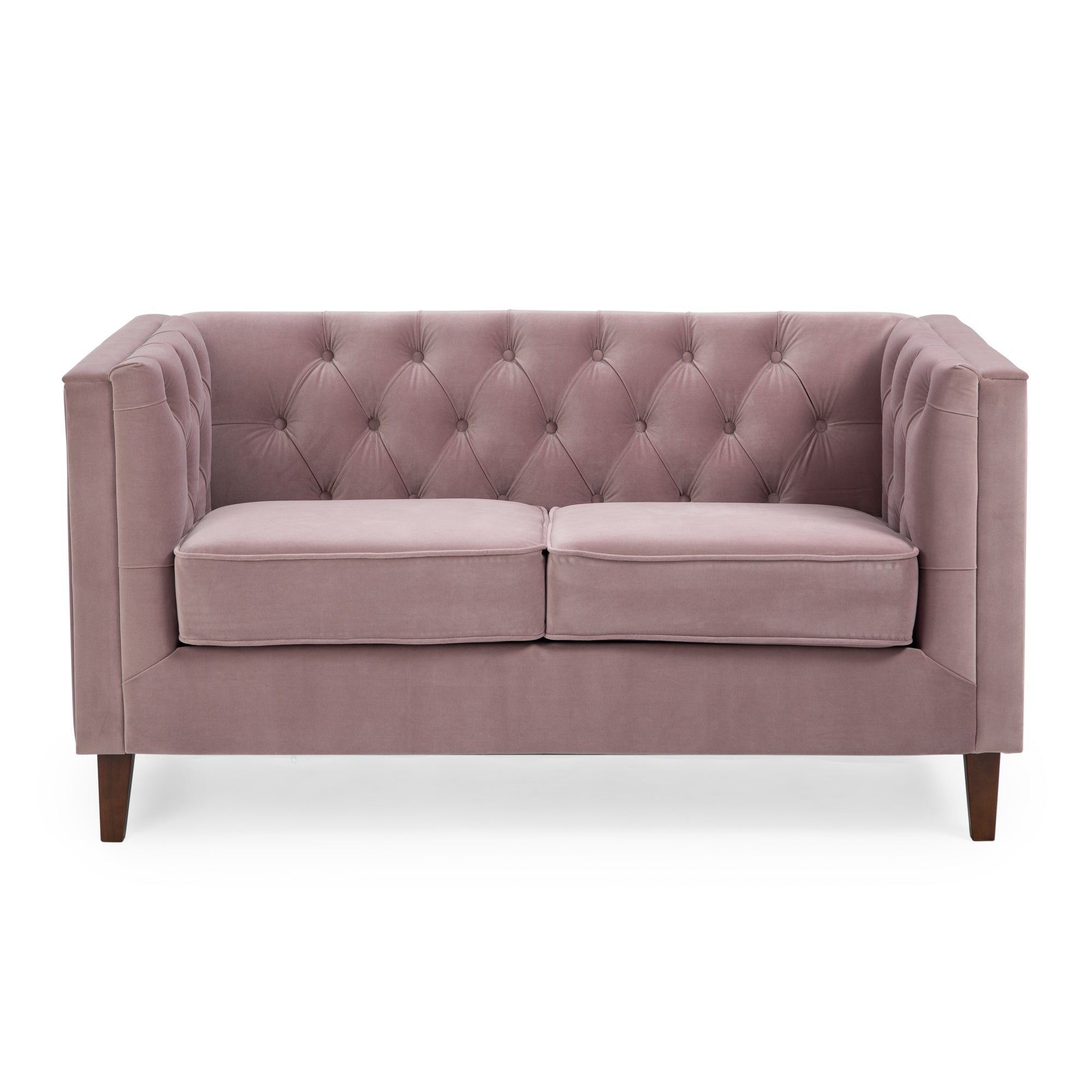 Isabel Velvet Chesterfield 2 Seater Sofa Blush