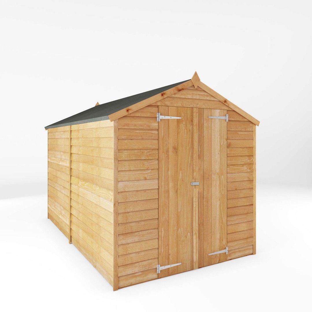 Mercia 10 x 6 Feet Overlap Apex Shed - L297 x W190.4 x H198.7 cm - Brown