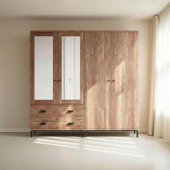 Fulton 4 Door Wardrobe, Pine