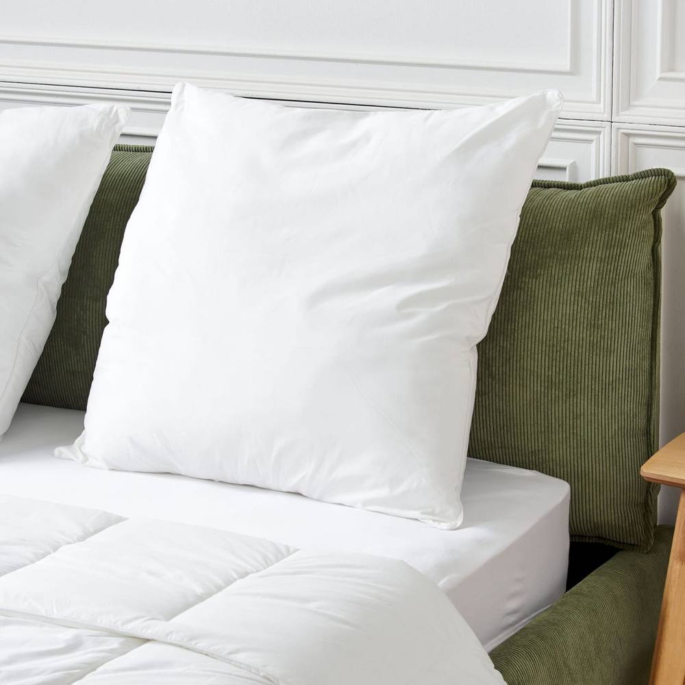 Wyld and Coco White Pillow Low Profile Japara Cotton and Lyocell Cover Polyester