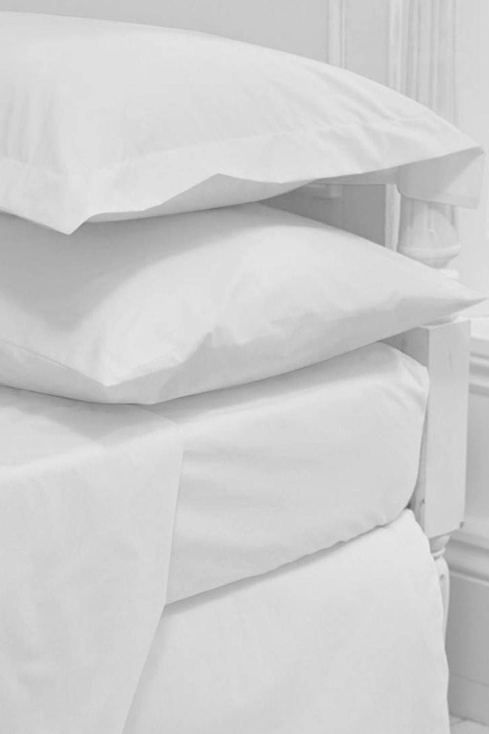 Vision 130 Thread Count Polycotton King Size Flat Sheet - 274 x 297cm in White