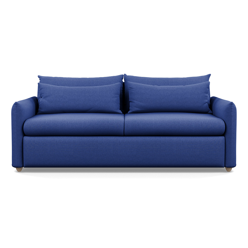 Heal's Pillow 4 Seater Sofa Brushed Cotton Cobalt Natural Feet