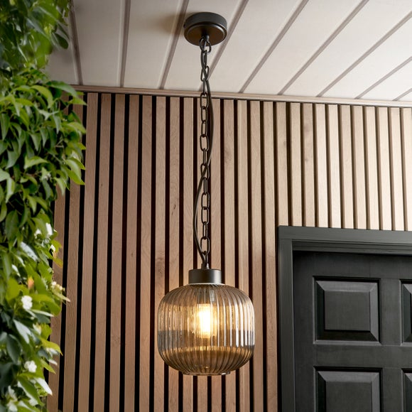 Riley Ribbed Industrial Adjustable Pendant Light