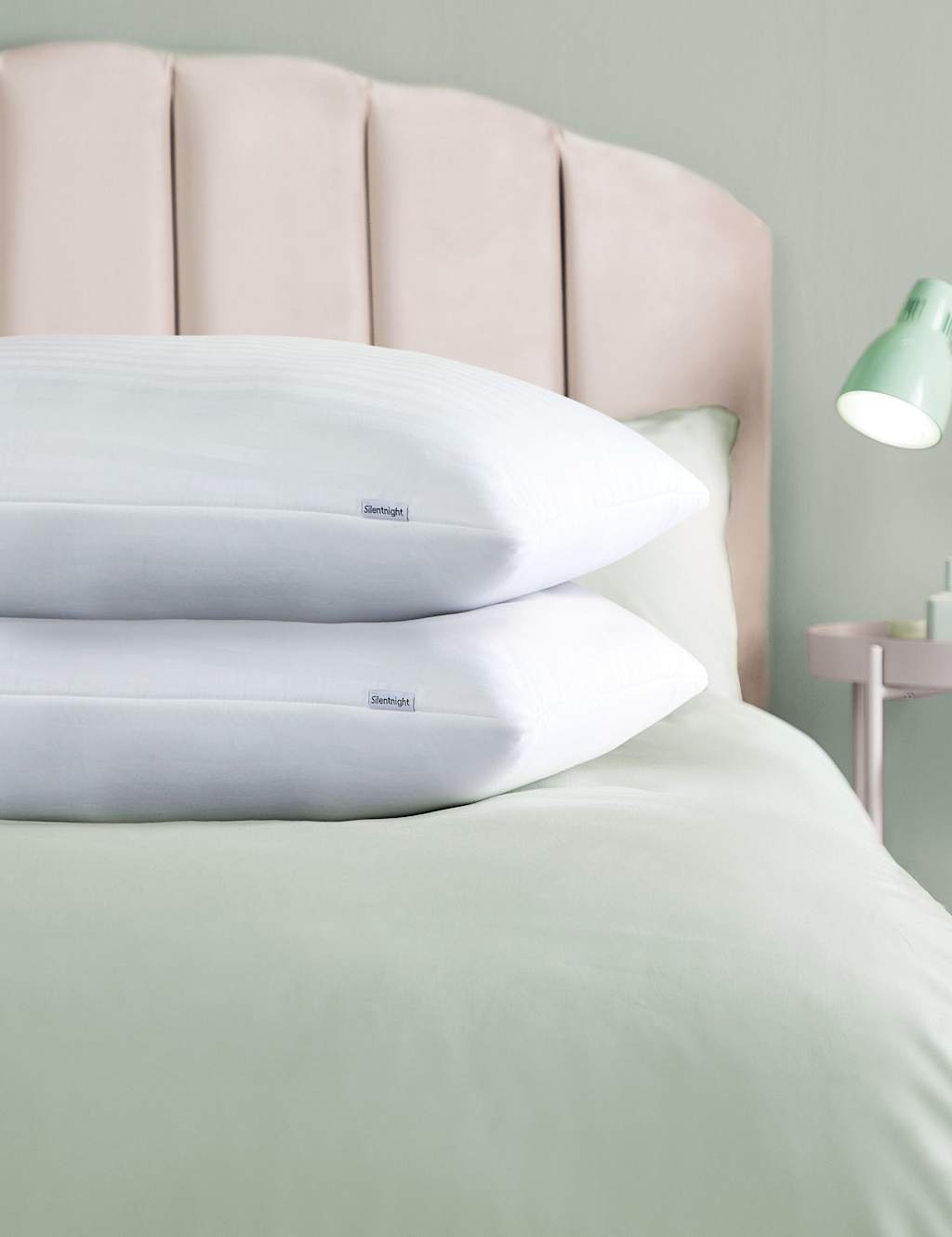 Silentnight 2 Pack Anti-Allergy Memory Foam Shell Pillows White