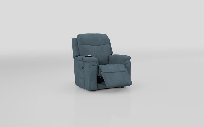 Blue Fabric Eldwick Lift & Rise Chair with Cup Holders & Heated Seat VAT Exempt