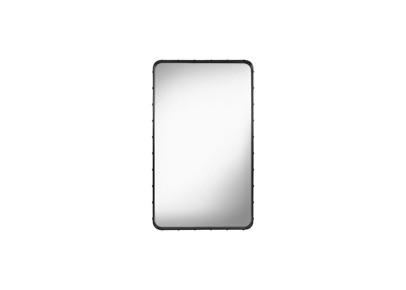 Gubi Adnet Rectangular Wall Mirror 65 x 115cm Black Leather