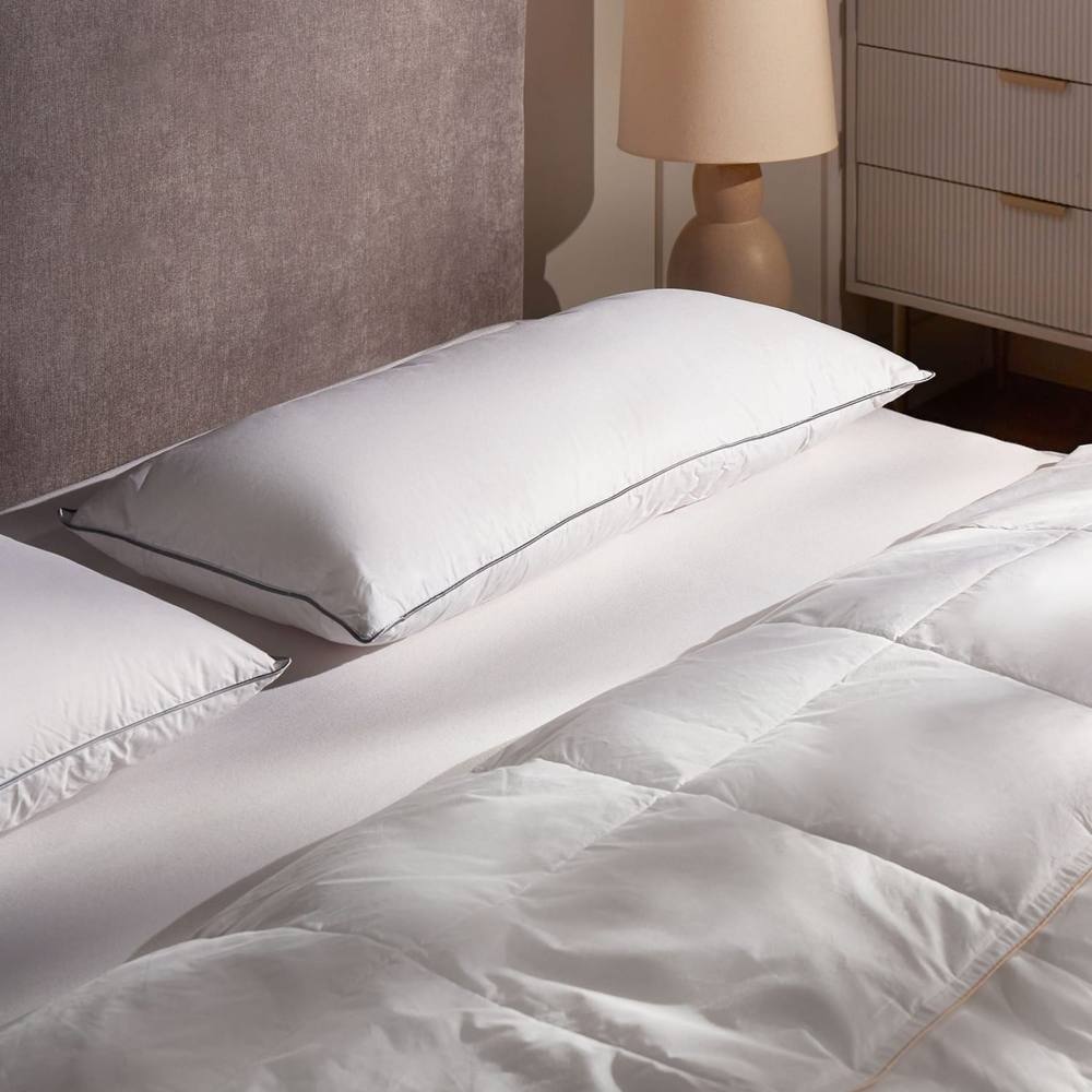Wyld and Coco Triple-Compartment Duck Down and Feather Pillow 40 x 80 cm in White