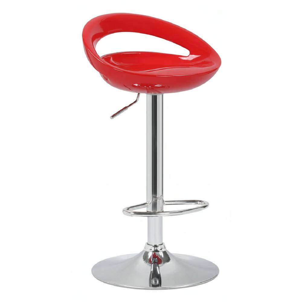 netfurniture Halfy Half Moon Retro Kitchen Bar Stool - Red Seat Height Adjustable