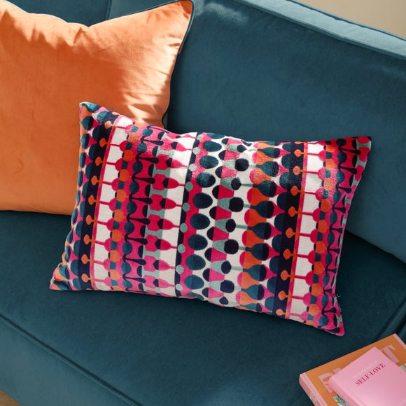 furn. Metro Abstract Velvet Rectangle Cushion