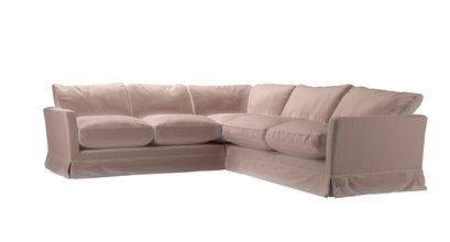 Otto Asym. Crn: LHF 2 Seat w RHF 2.5 Seat in Orchid Cotton Matt Velvet - sofa.com