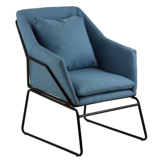 Porrima Fabric Upholstered Bedroom Chair In Blue