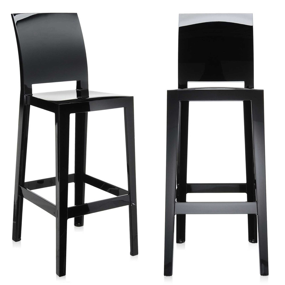 Pair of Kartell One More Please Bar Stools, Black