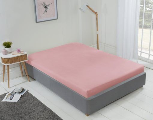 New Edge Blinds Brights Collection Non Iron Fitted Sheet in Pink