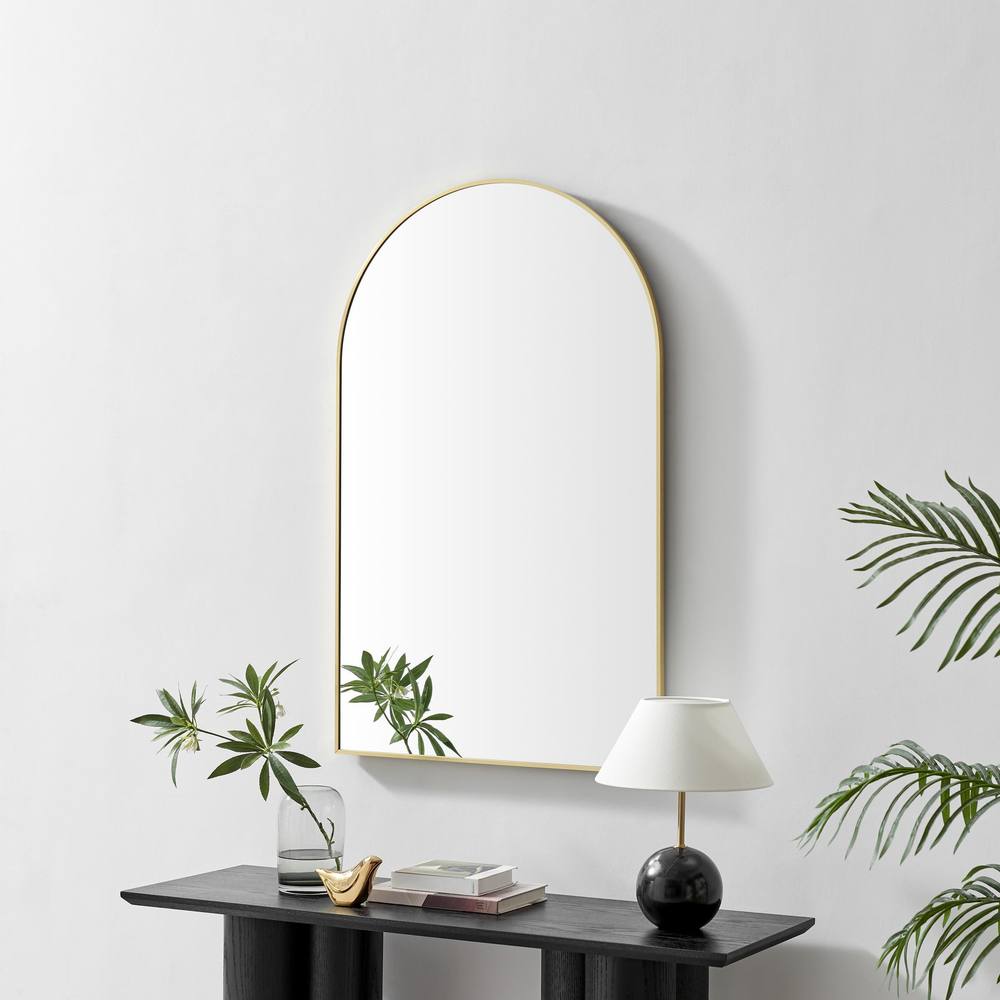 FurnitureboxUK Charlie Gold Metal Large 110x70cm Ovemantle Arch Mirror