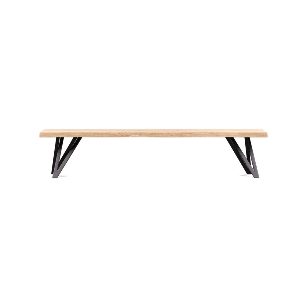 Heal's Vienna Bench 200x35cm White Oiled Oak Natural Edge Filled