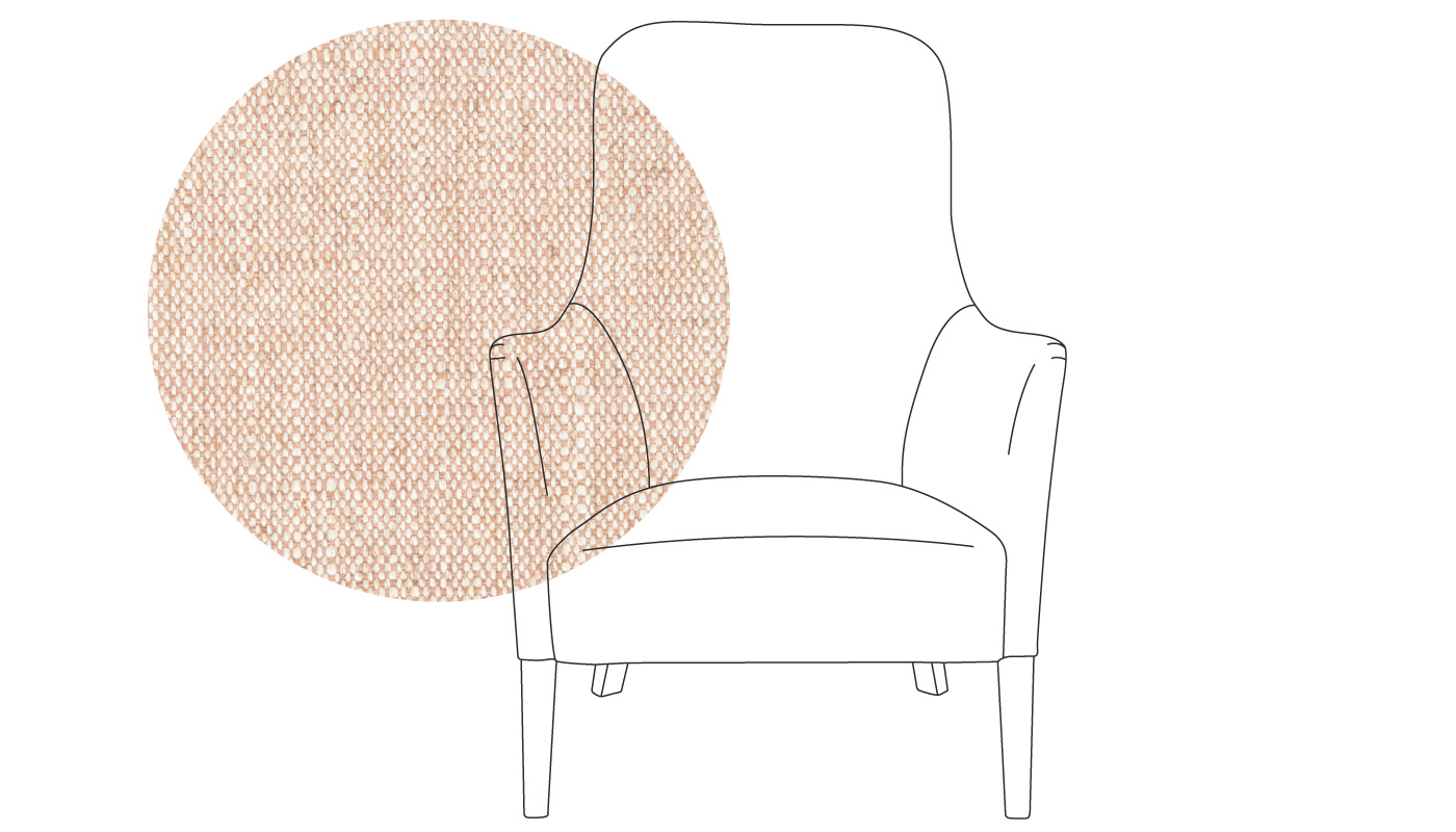 Pinch Pendel Armchair Broad Weave Putty Oak Feet