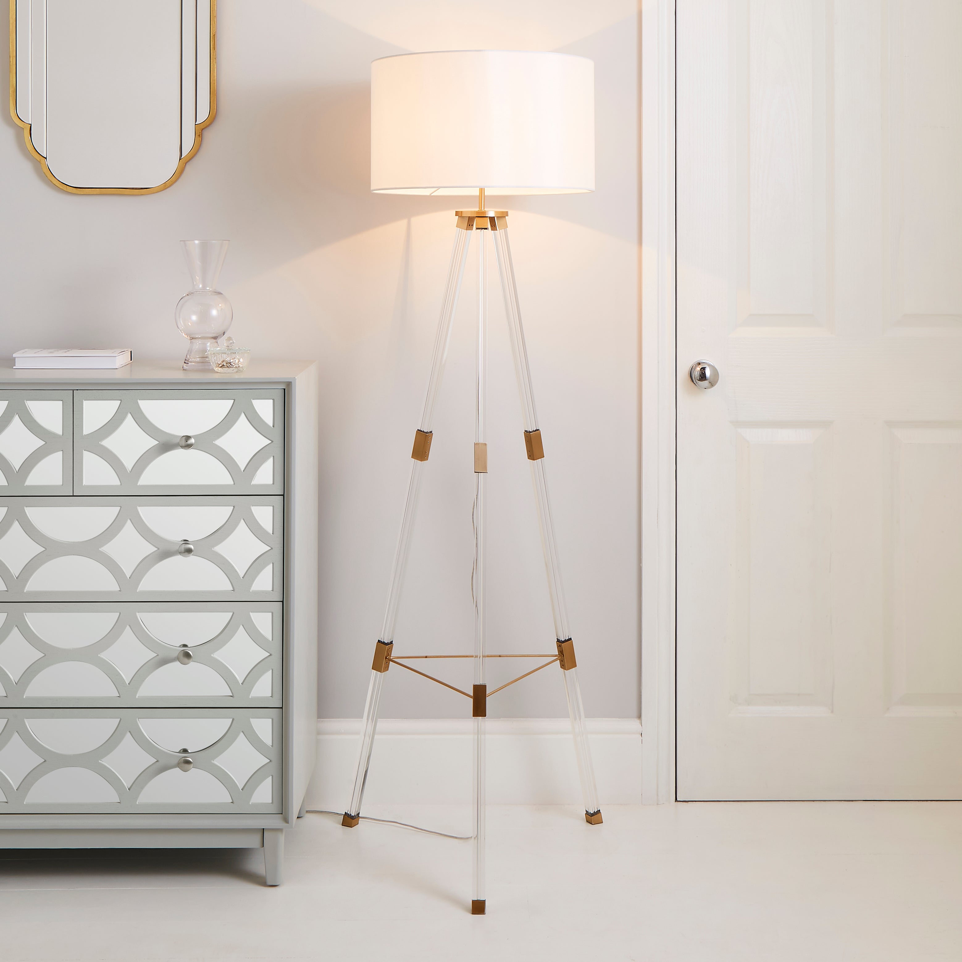 Hotel Finley Tripod Floor Lamp Gold