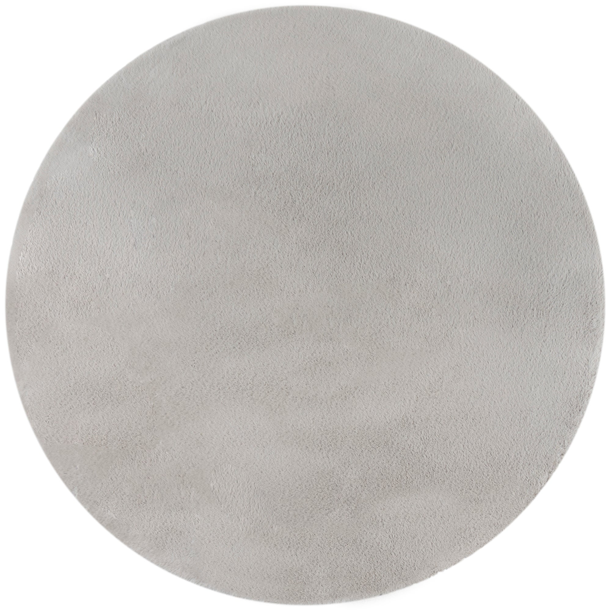 Faux Fur Supersoft Lush Circle Rug Grey