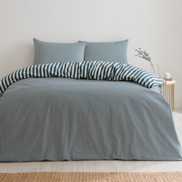 Durham Stripe 100% Cotton Duvet Cover and Pillowcase Set 4