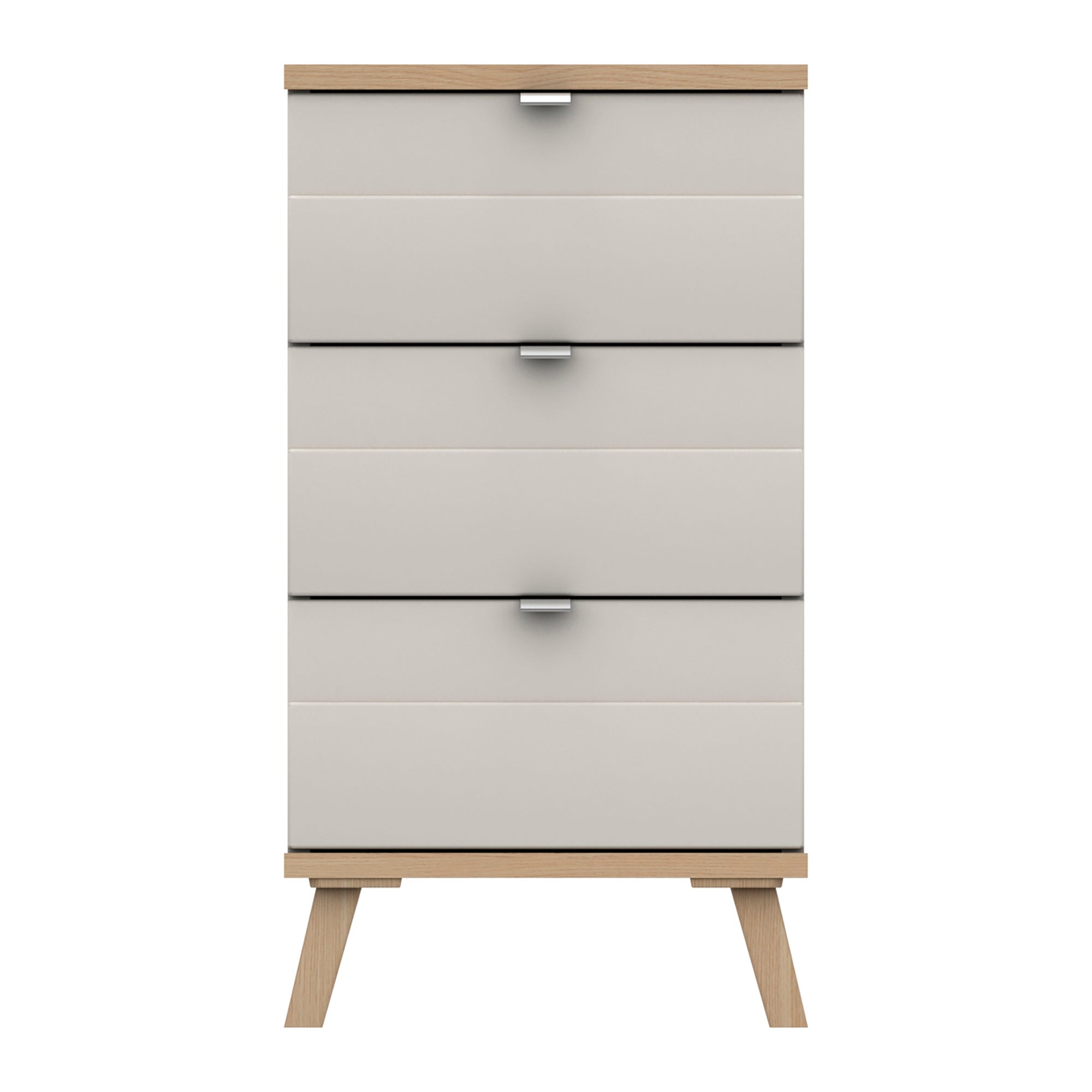Murray 3 Drawer Bedside Off White