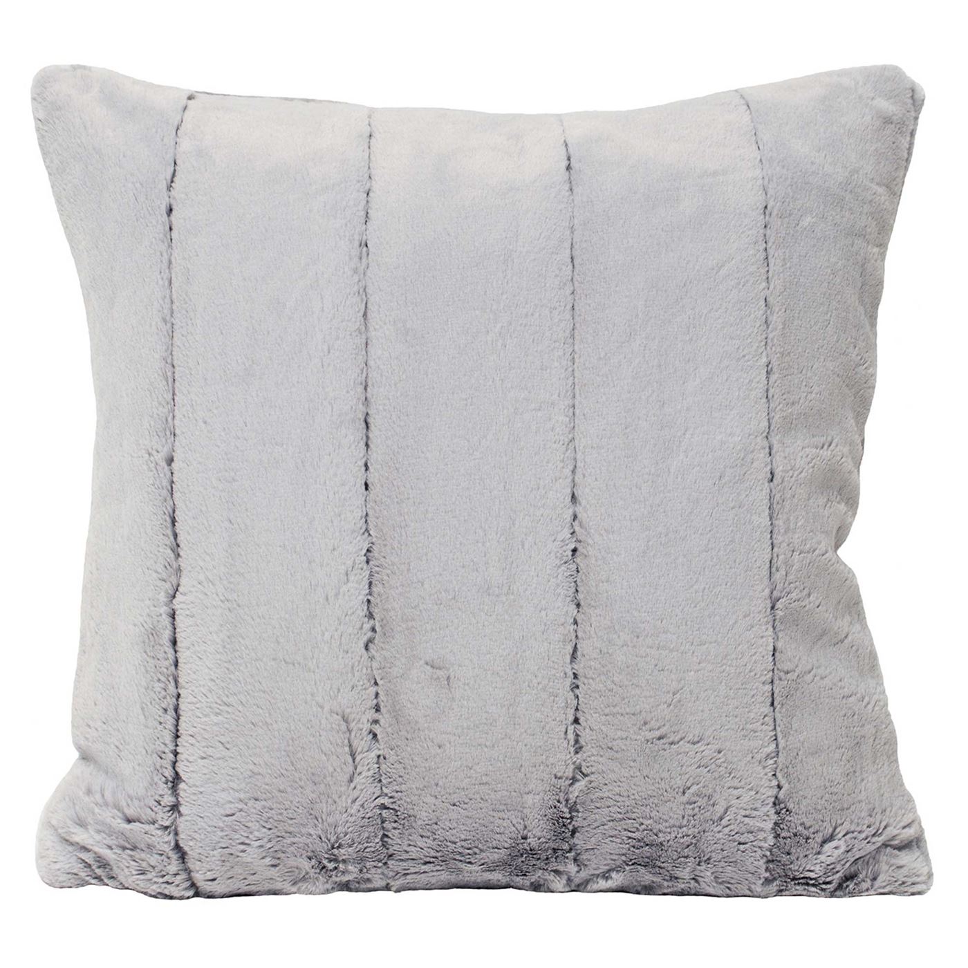 Silver Grey Faux Fur Cushion