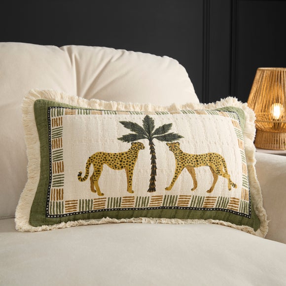 Matelesse Leopard Cotton Rectangle Cushion Cover