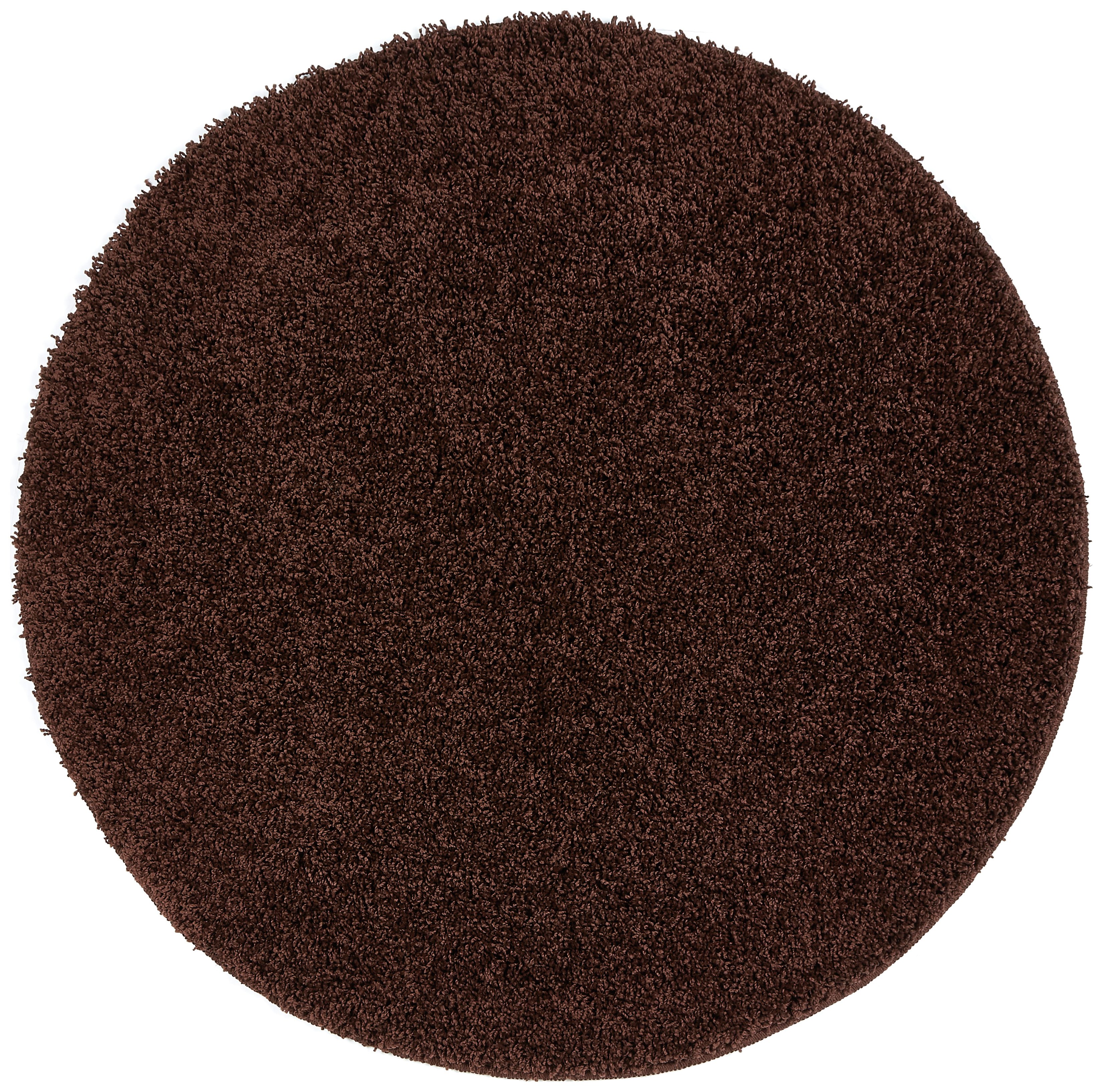 Buddy Plain Circle Cut Pile Rug - 100x100cm - Brown